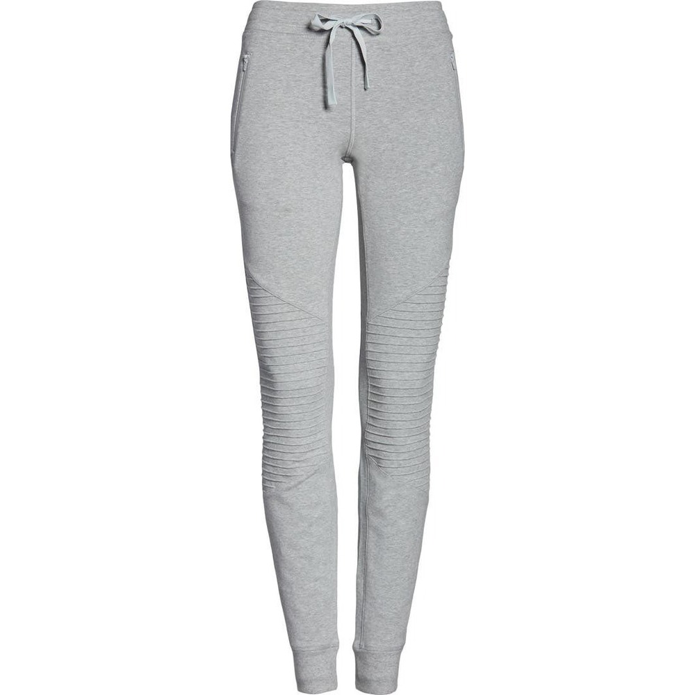 Alo Yoga Moto Jogger Pants Heather Gray Quilted Athleisure Slim Fit Womens Small - Picture 5 of 11